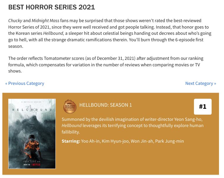 Netflix s  Hellbound  Wins the Best Horror Series at the 2021 Golden Tomato Awards - 40