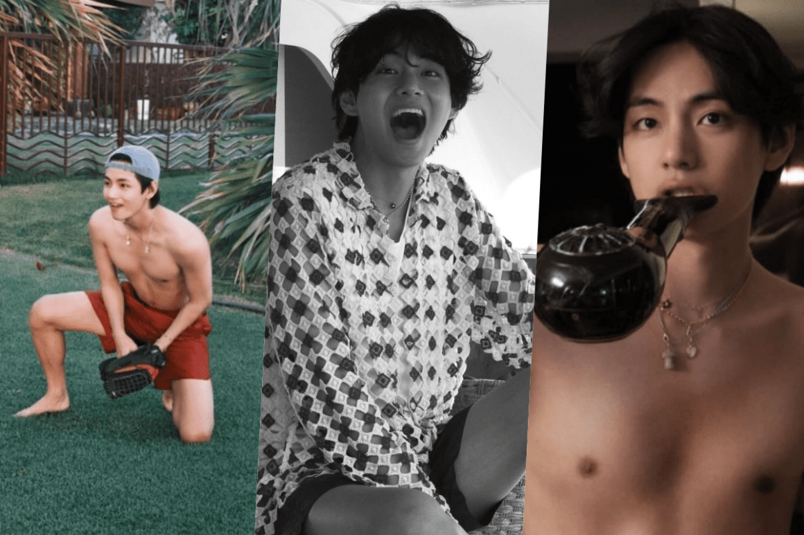 V Keeps BTS Fans Smiling with Shirtless Photos and a Fun Anecdote with